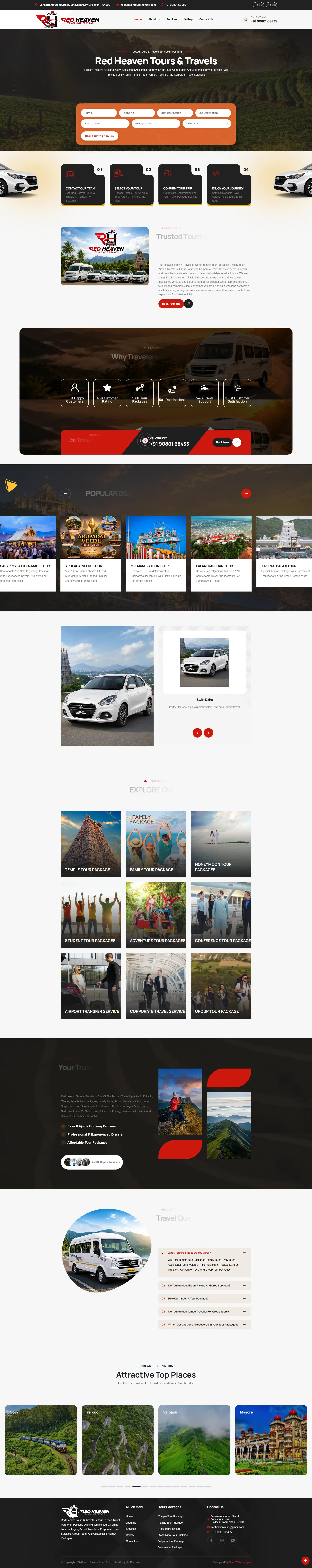 Tours And Travels website design and development by Sam Web Designs